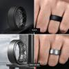Egnaro Mens Silicone Wedding Rings 8mm x 2mm, Step Edge Rubber Engagement Bands 1/4/7 Multipack Comfort For Workout Travel(B2-Black  Dark Silver  Black Gray  Bronze)