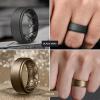 Egnaro Mens Silicone Wedding Rings 8mm x 2mm, Step Edge Rubber Engagement Bands 1/4/7 Multipack Comfort For Workout Travel(B4-Black  Dark Silver  Black Gray  Bronze)