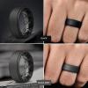 Egnaro Mens Silicone Wedding Rings 8mm x 2mm, Step Edge Rubber Engagement Bands 1/4/7 Multipack Comfort For Workout Travel(C2-Black  Black Gray  Dark Silver  Black Gray Camo)