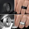 Egnaro Mens Silicone Wedding Rings 8mm x 2mm, Step Edge Rubber Engagement Bands 1/4/7 Multipack Comfort For Workout Travel(C3-Black  Silver  Dark Silver  Black Gray Camo)