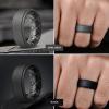 Egnaro Mens Silicone Wedding Rings 8mm x 2mm, Step Edge Rubber Engagement Bands 1/4/7 Multipack Comfort For Workout Travel(C5-Dark Silver  Olive Green  Dark Gray  Black)