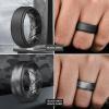 Egnaro Mens Silicone Wedding Rings 8mm x 2mm, Step Edge Rubber Engagement Bands 1/4/7 Multipack Comfort For Workout Travel(C7-Black  Dark Gray  Black Gray  Black Camo)