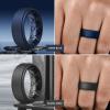 Egnaro Mens Silicone Wedding Rings 8mm x 2mm, Step Edge Rubber Engagement Bands 1/4/7 Multipack Comfort For Workout Travel(C8-Black  Black Gray  Dark Purple  Dark Blue)
