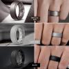 Egnaro Mens Silicone Wedding Rings 8mm x 2mm, Step Edge Rubber Engagement Bands 1/4/7 Multipack Comfort For Workout Travel(D2-Black  Dark Gray  Metallic Blue  Light Gray  Maroon  Black Gray  Metallic Gun)