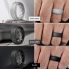 Egnaro Mens Silicone Wedding Rings 8mm x 2mm, Step Edge Rubber Engagement Bands 1/4/7 Multipack Comfort For Workout Travel(D3-Black  Black Gray  Light Gray  White Gray  Twilight Blue  Dark Blue  Olive Green)