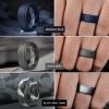Egnaro Mens Silicone Wedding Rings 8mm x 2mm, Step Edge Rubber Engagement Bands 1/4/7 Multipack Comfort For Workout Travel(D4-Black  Midnight Blue  Black Gray  Black Gray Camo  Dark Silver  Bronze  Dark Brown)