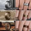 Egnaro Mens Silicone Wedding Rings 8mm x 2mm, Step Edge Rubber Engagement Bands 1/4/7 Multipack Comfort For Workout Travel(D4-Black  Midnight Blue  Black Gray  Black Gray Camo  Dark Silver  Bronze  Dark Brown)