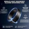 Egnaro Men’s Silicone Wedding Rings: Classic Black Style Rubber ring – Hypoallergenic for Gym/Outdoor/Gift(1/4/7 Variety Pack with Half Size)(SETC-Metallic Black)