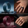 Egnaro Men’s Silicone Wedding Rings: Classic Black Style Rubber ring – Hypoallergenic for Gym/Outdoor/Gift(1/4/7 Variety Pack with Half Size)(SETF-Black Gray Maroon Twilight Blue Black)