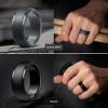 Egnaro Men’s Silicone Wedding Rings: Classic Black Style Rubber ring – Hypoallergenic for Gym/Outdoor/Gift(1/4/7 Variety Pack with Half Size)(SETF-Black Gray Maroon Twilight Blue Black)