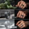 Egnaro Men’s Silicone Wedding Rings: Classic Black Style Rubber ring – Hypoallergenic for Gym/Outdoor/Gift(1/4/7 Variety Pack with Half Size)(SETG-Light Gray Dark Foliage Green Twilight Blue Black Gray Maroon Black Purple Black)