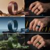 Egnaro Men’s Silicone Wedding Rings: Classic Black Style Rubber ring – Hypoallergenic for Gym/Outdoor/Gift(1/4/7 Variety Pack with Half Size)(SETI-Metallic Black Black Gray Dark Gray Twilight Blue Chestnut Red Dark Foliage Green Black)