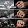Egnaro Men’s Silicone Wedding Rings: Classic Black Style Rubber ring – Hypoallergenic for Gym/Outdoor/Gift(1/4/7 Variety Pack with Half Size)(SETI-Metallic Black Black Gray Dark Gray Twilight Blue Chestnut Red Dark Foliage Green Black)