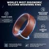 Egnaro Men’s Silicone Wedding Rings: Classic Black Style Rubber ring – Hypoallergenic for Gym/Outdoor/Gift(1/4/7 Variety Pack with Half Size)(SETI-Metallic Black Black Gray Dark Gray Twilight Blue Chestnut Red Dark Foliage Green Black)