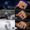 Egnaro Men’s Silicone Wedding Rings: Classic Black Style Rubber ring – Hypoallergenic for Gym/Outdoor/Gift(1/4/7 Variety Pack with Half Size)(SETJ-Silver Black Black Gray Dark Brown Twilight Blue Olive Green Midnight Blue)