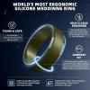 Egnaro Men’s Silicone Wedding Rings: Classic Black Style Rubber ring – Hypoallergenic for Gym/Outdoor/Gift(1/4/7 Variety Pack with Half Size)(SETL-Twilight Blue Olive Green Black Gray Black)