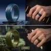 Egnaro Men’s Silicone Wedding Rings: Classic Black Style Rubber ring – Hypoallergenic for Gym/Outdoor/Gift(1/4/7 Variety Pack with Half Size)(SETL-Twilight Blue Olive Green Black Gray Black)