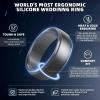 Egnaro Men’s Silicone Wedding Rings: Classic Black Style Rubber ring – Hypoallergenic for Gym/Outdoor/Gift(1/4/7 Variety Pack with Half Size)(SETM-Dark Silver)