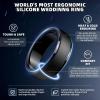Egnaro Men’s Silicone Wedding Rings: Classic Black Style Rubber ring – Hypoallergenic for Gym/Outdoor/Gift(1/4/7 Variety Pack with Half Size)(SETN-Silver Black)