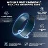 Egnaro Men’s Silicone Wedding Rings: Classic Black Style Rubber ring – Hypoallergenic for Gym/Outdoor/Gift(1/4/7 Variety Pack with Half Size)(SETP-Twilight Blue)
