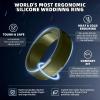 Egnaro Men’s Silicone Wedding Rings: Classic Black Style Rubber ring – Hypoallergenic for Gym/Outdoor/Gift(1/4/7 Variety Pack with Half Size)(SETQ-Olive Green)