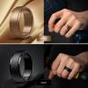 Egnaro Men’s Silicone Wedding Rings: Classic Black Style Rubber ring – Hypoallergenic for Gym/Outdoor/Gift(1/4/7 Variety Pack with Half Size)(SETR-Twilight Blue Black Metal Black Gray Bronze)