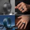 Egnaro Men’s Silicone Wedding Rings: Classic Black Style Rubber ring – Hypoallergenic for Gym/Outdoor/Gift(1/4/7 Variety Pack with Half Size)(SETR-Twilight Blue Black Metal Black Gray Bronze)