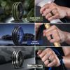 Egnaro Silicone Ring for Him with 2 Layers, Multicolor Rubber Wedding Bands with Air Flow Grooves-1/4/6/7 Variety Multipack(SETC1: Black-Dark Blue  Black Gray Camo-Black  Olive Green-Black)