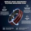 Egnaro Silicone Ring for Him with 2 Layers, Multicolor Rubber Wedding Bands with Air Flow Grooves-1/4/6/7 Variety Multipack(SETC2: Black Gray-Black  Black-Grey  Dark Blue-Black  Black-Orange  Dark Red-Black  Black-Red  Grey-Sky Blue)