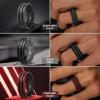 Egnaro Silicone Ring for Him with 2 Layers, Multicolor Rubber Wedding Bands with Air Flow Grooves-1/4/6/7 Variety Multipack(SETC2: Black Gray-Black  Black-Grey  Dark Blue-Black  Black-Orange  Dark Red-Black  Black-Red  Grey-Sky Blue)