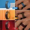 Egnaro Silicone Ring for Him with 2 Layers, Multicolor Rubber Wedding Bands with Air Flow Grooves-1/4/6/7 Variety Multipack(SETC2: Black Gray-Black  Black-Grey  Dark Blue-Black  Black-Orange  Dark Red-Black  Black-Red  Grey-Sky Blue)