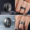 Egnaro Silicone Rings for Men 1/4/5/6/7 Multipack of Breathable Mens Silicone Rubber Wedding Rings Bands – Step Edge(SETA-Black Black Dark Silver Black Black Dark Silver Bronze Black)