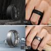 Egnaro Silicone Rings for Men 1/4/5/6/7 Multipack of Breathable Mens Silicone Rubber Wedding Rings Bands – Step Edge(SETB-Black Black Gray Gray Dark Silver Dark Silver Silver Silver)