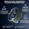 Egnaro Silicone Rings for Men 1/4/5/6/7 Multipack of Breathable Mens Silicone Rubber Wedding Rings Bands – Step Edge(SETD1-Dark Foliage Green-Black)