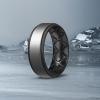 Egnaro Silicone Rings for Men 1/4/5/6/7 Multipack of Breathable Mens Silicone Rubber Wedding Rings Bands – Step Edge(SETD-Dark Silver Black)