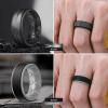 Egnaro Silicone Rings for Men 1/4/5/6/7 Multipack of Breathable Mens Silicone Rubber Wedding Rings Bands – Step Edge(SETE1-Gray Camo Black  Black Light Gray  Pine Green Black  Black)