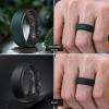 Egnaro Silicone Rings for Men 1/4/5/6/7 Multipack of Breathable Mens Silicone Rubber Wedding Rings Bands – Step Edge(SETE1-Gray Camo Black  Black Light Gray  Pine Green Black  Black)