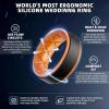 Egnaro Silicone Rings for Men 1/4/5/6/7 Multipack of Breathable Mens Silicone Rubber Wedding Rings Bands – Step Edge(SETE-Black Orange)