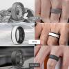 Egnaro Silicone Rings for Men 1/4/5/6/7 Multipack of Breathable Mens Silicone Rubber Wedding Rings Bands – Step Edge(SETF11-Light Gray  White Black  Black  Black Gray  Twilight Blue Black  Dark Blue Black  Dark Blue Black)