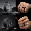 Egnaro Silicone Rings for Men 1/4/5/6/7 Multipack of Breathable Mens Silicone Rubber Wedding Rings Bands – Step Edge(SETF12-Black  Dark Gray-White  Dark Foliage Green-Coral Orange  Dark Foliage Green-Black  Klein Blue-Black  Red-Black  Black-Dark Gray)