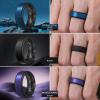 Egnaro Silicone Rings for Men 1/4/5/6/7 Multipack of Breathable Mens Silicone Rubber Wedding Rings Bands – Step Edge(SETF22-Metallic Royal Blue Black  Black  Metallic Purple Black  Metallic Bronze Black  Black Gray Camo)