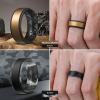 Egnaro Silicone Rings for Men 1/4/5/6/7 Multipack of Breathable Mens Silicone Rubber Wedding Rings Bands – Step Edge(SETF22-Metallic Royal Blue Black  Black  Metallic Purple Black  Metallic Bronze Black  Black Gray Camo)