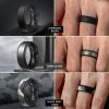 Egnaro Silicone Rings for Men 1/4/5/6/7 Multipack of Breathable Mens Silicone Rubber Wedding Rings Bands – Step Edge(SETF2-Black  Metal Black Gray Black  Black Gray Camo Black  Olive Green Black  Bronze Black)