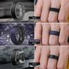 Egnaro Silicone Rings for Men 1/4/5/6/7 Multipack of Breathable Mens Silicone Rubber Wedding Rings Bands – Step Edge(SETF33-Black Light Gray  Pine Green Black  Black Black Gray  Chestnut Red Black  Black Dark Gray  Black Purple Black  Black Gray Camo)