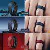 Egnaro Silicone Rings for Men 1/4/5/6/7 Multipack of Breathable Mens Silicone Rubber Wedding Rings Bands – Step Edge(SETF4-Dark Blue Black  Twilight Blue Black  Red Black  Light Gray  Black Gray   Black Gray  Black)