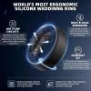 Egnaro Silicone Rings for Men 1/4/5/6/7 Multipack of Breathable Mens Silicone Rubber Wedding Rings Bands – Step Edge(SETF5-Metallic Silver Black  Metallic Platinum Black  Black Gray Black  Black)