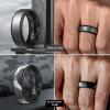 Egnaro Silicone Rings for Men 1/4/5/6/7 Multipack of Breathable Mens Silicone Rubber Wedding Rings Bands – Step Edge(SETF6-Black  Black Gray Black  Metallic Silver Black  Black Gray Camo Black)