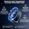 Egnaro Silicone Rings for Men 1/4/5/6/7 Multipack of Breathable Mens Silicone Rubber Wedding Rings Bands – Step Edge(SETG-Black Black Gray Gray Black Light Blue Black Yellow Green)