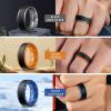 Egnaro Silicone Rings for Men 1/4/5/6/7 Multipack of Breathable Mens Silicone Rubber Wedding Rings Bands – Step Edge(SETI-Black Black Dark Blue Dark Blue Black Deep Silver Black Orange Black Light Blue Black Bronze)