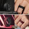 Egnaro Silicone Rings for Men 1/4/5/6/7 Multipack of Breathable Mens Silicone Rubber Wedding Rings Bands – Step Edge(SETJ-Black Black Olive Green Black Dark Blue Black Night Brown Black)